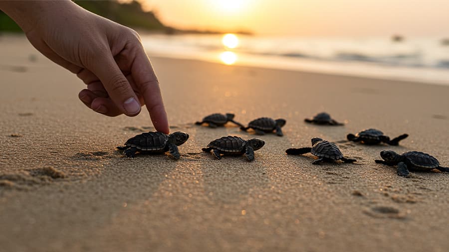 Liberación crías de Tortugas en Isla Saona